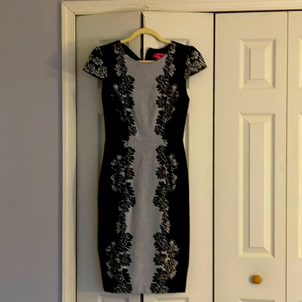 Betsey Johnson Black and Grey Dress
